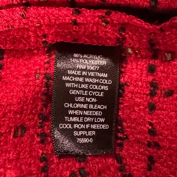 Worthington Large Tweed Blazer Jacket Open-Front Fringe Long Sleeve Lightweight - Picture 9 of 9